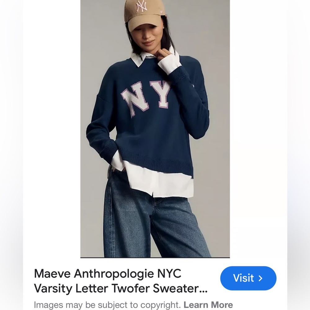 Maeve Anthropologie layered NYC sweater